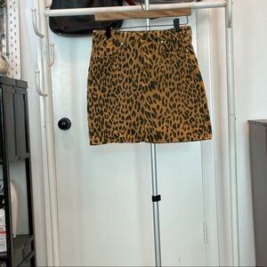 Leopard Print Mini Skirt